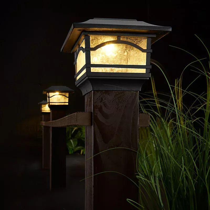solar-powered-post-lights-set-4 Solar Powered Post Lights (Set of 4)