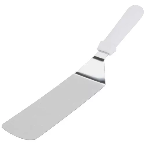 solid-turner-with-round-blade-white-plastic-handle Solid Turner with Round Blade and White Plastic Handle