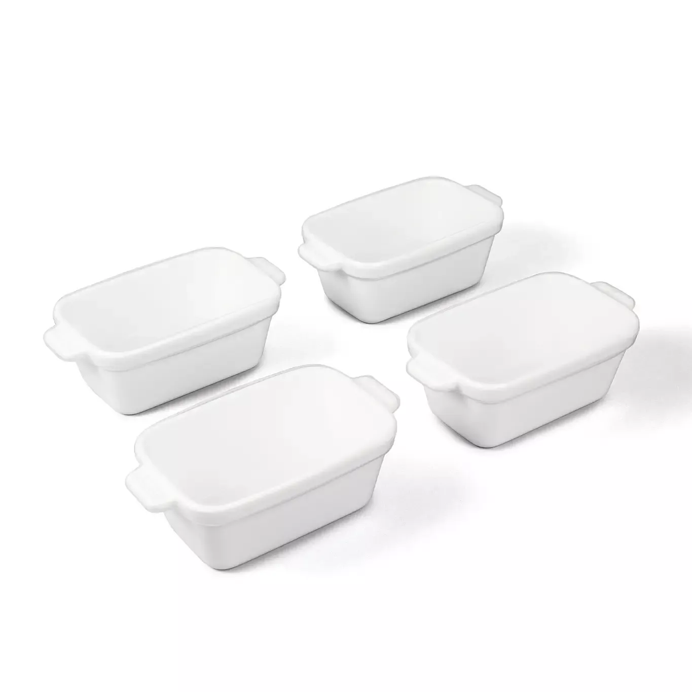 souper-cubes-ceramic-baking-dishes-set-4-rectangular-white Souper Cubes Ceramic Baking Dishes (Set of 4): Rectangular, White