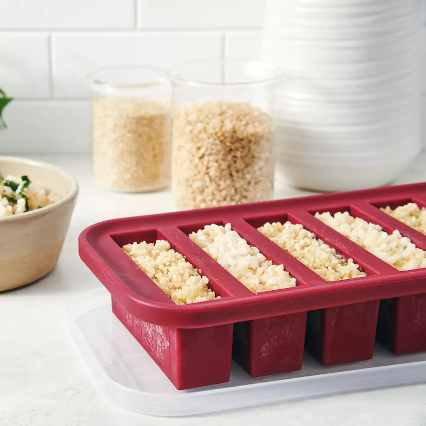 souper-cubes-freezing-tray-0-5-cup-cranberry Souper Cubes Freezing Tray: 0.5 Cup, Cranberry