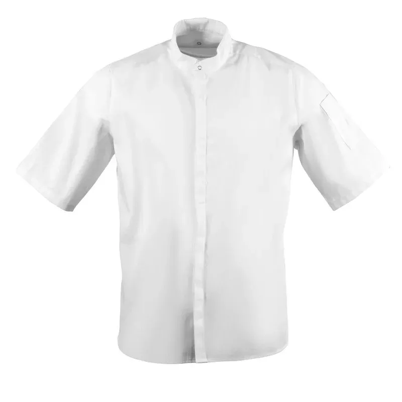 Southside Band Collar Chefs Jacket White Size S – BB702-S