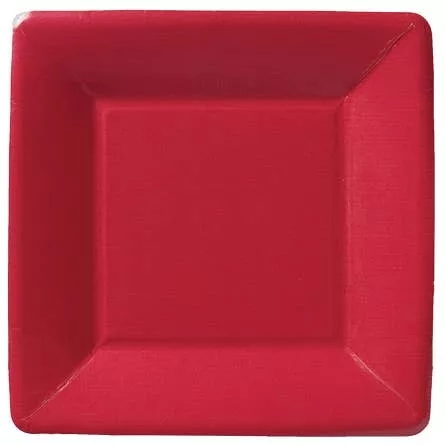 square-paper-plates-linenred-7-8pk SQUARE PAPER PLATES LINENRED 7" 8PK