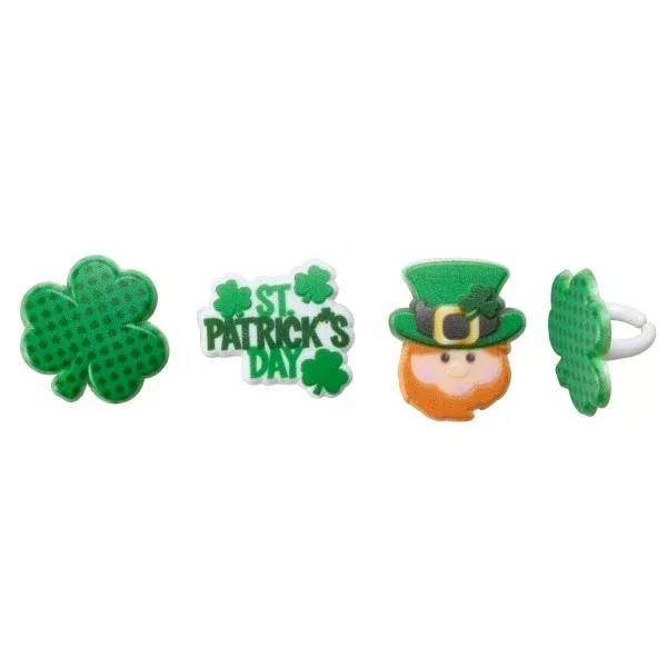 St. Patrick's Day Icon Cupcake Rings - 12 Rings