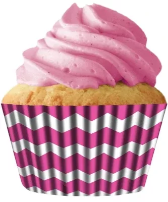 Standard Hot Pink Chevron Grease Proof Cupcake Liners