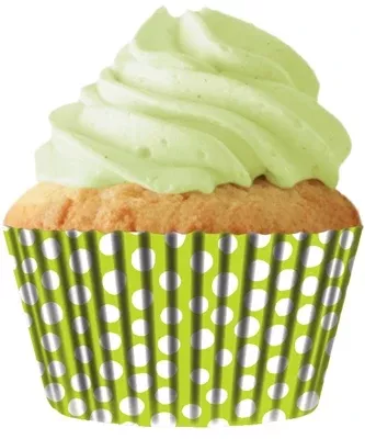 Standard Key Lime Dots Grease Proof Cupcake Liners