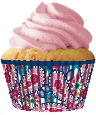 Standard Pink Paisley Grease Proof Cupcake Liners