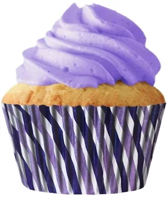 Standard Purple Striped Grease Proof Cupcake Liners
