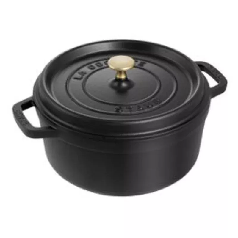 Staub 4 QT Round Cocotte Black