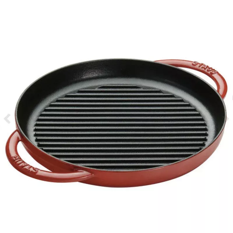 staub-cast-iron-10-round-grill-pan-cherry Staub Cast Iron 10″ Round Grill Pan – Cherry