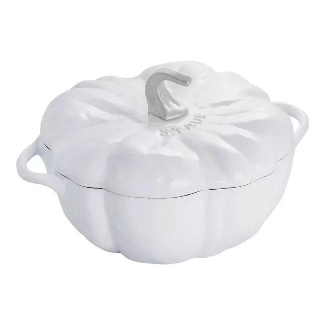 staub-pumpkin-cocotte-3-5-qt-white-with-stainless-stem Staub Pumpkin Cocotte: 3.5 QT, White with Stainless Stem