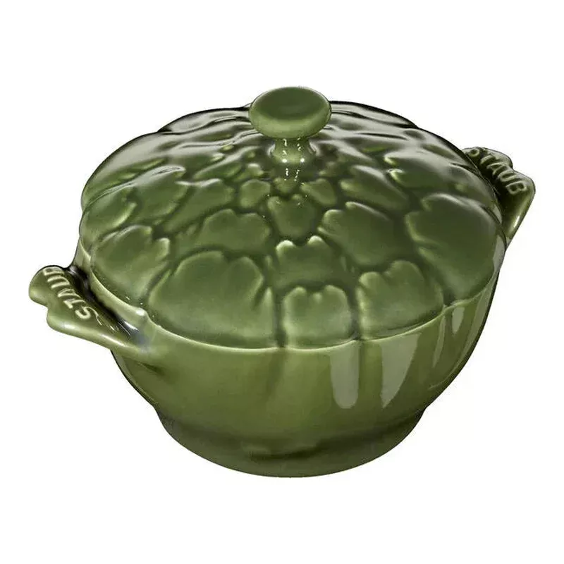 staub-stoneware-artichoke-petite-dutch-oven-basil Staub Stoneware Artichoke Petite Dutch Oven – Basil