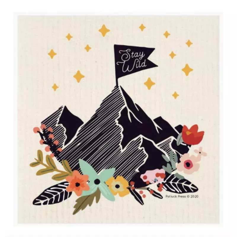 stay-wild-mt-flowers-swedish-dishcloth Stay Wild Mt. & Flowers Swedish Dishcloth