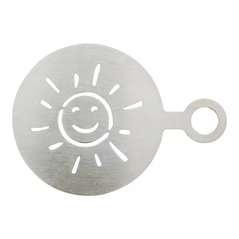 Stencil Coffee Decorating Smiley Sun Stainless Steel1 – 1 EACH
