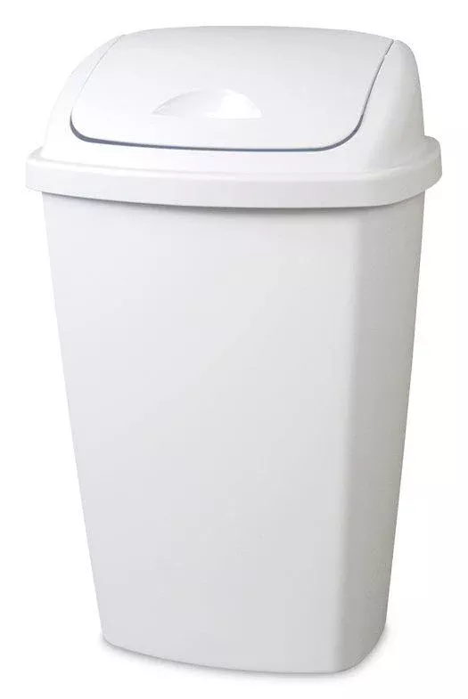Sterilite 1088 - 13.2 Gal. SwingTop Wastebasket, White - Case of 4