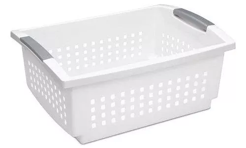 Sterilite 1664 - Large Stacking Basket, White - Case of 10