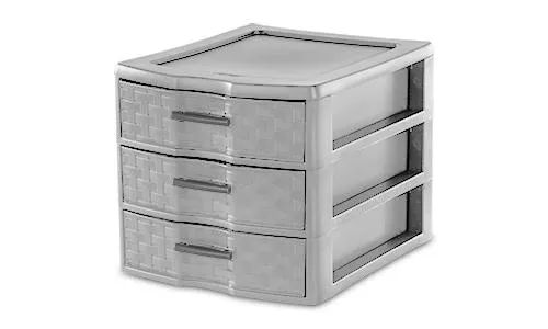 sterilite-2343-medium-weave-3-drawer-unit-cement-case-4 Sterilite 2343 - Medium Weave 3 Drawer Unit, Cement - Case of 4