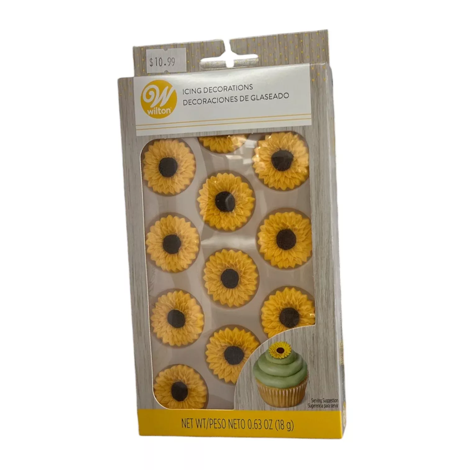 Sunflower Royal Icing Decorations, 12 piece