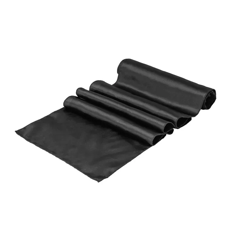 Table Runners 12 x 108 Inch Satin Black1 – 10 COUNT