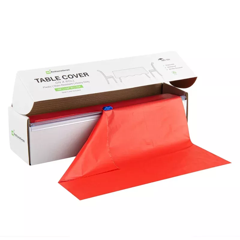 table-tek-red-plastic-table-cover-roll-with-slide-cutter-100-x-54-1-count-box Table Tek Red Plastic Table Cover Roll – with Slide Cutter – 100′ x 54″ – 1 count box