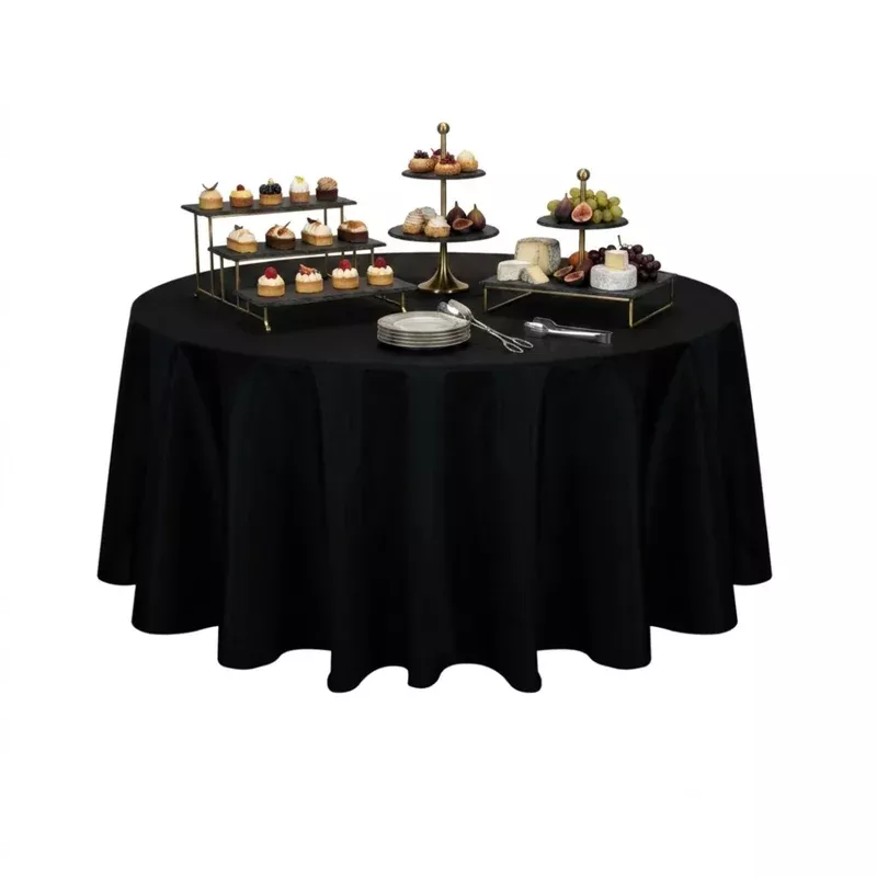 table-tek-round-black-polyester-cloth-table-cover-hemmed-120-10-count-box Table Tek Round Black Polyester Cloth Table Cover – Hemmed – 120″ – 10 count box