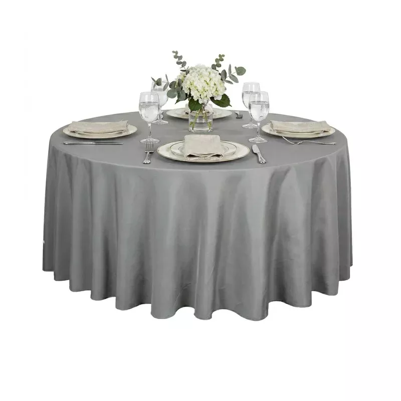 table-tek-round-gray-polyester-cloth-table-cover-hemmed-120-10-count-box Table Tek Round Gray Polyester Cloth Table Cover – Hemmed – 120″ – 10 count box