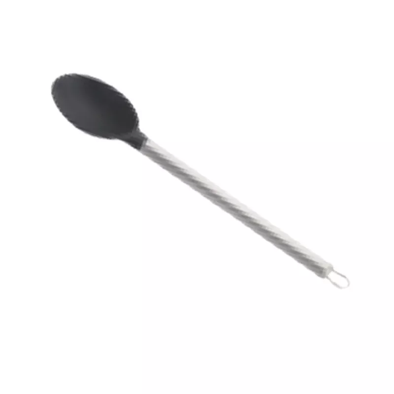tablecraft-cw400-13-solid-high-heat-black-silicone-serving-spoon-with-stainless- Tablecraft CW400 13″ Solid High Heat Black Silicone Serving Spoon with Stainless Steel Handle