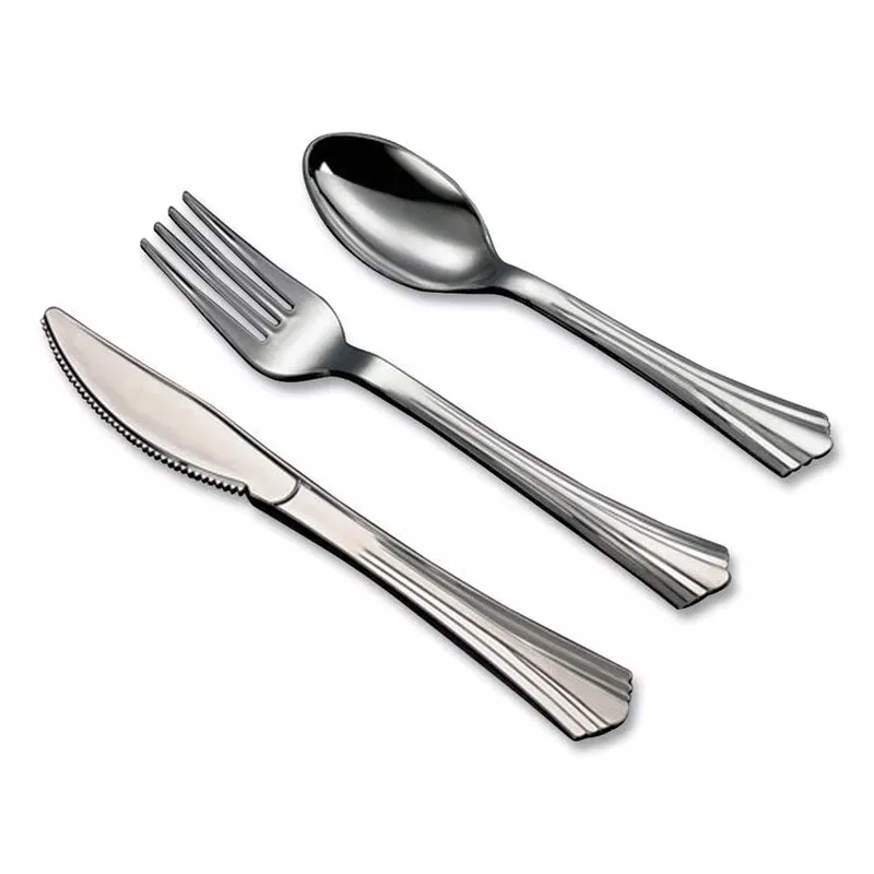 tablemate-sterling-assorted-plastic-cutlery-mediumweight-silver-20-forks-15-kniv Tablemate Sterling Assorted Plastic Cutlery Mediumweight Silver 20 Forks 15 Knives 15 Spoons/Pack (TBL8305ASV) Pack of 50