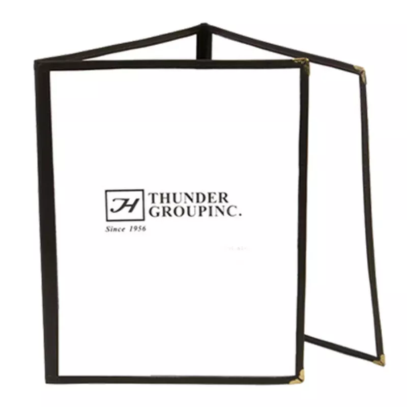 thunder-group-plmenu-3bl-triple-fold-menu-cover-8-1-2-x-11-black Thunder Group PLMENU-3BL Triple Fold Menu Cover 8-1/2″ x 11″ Black