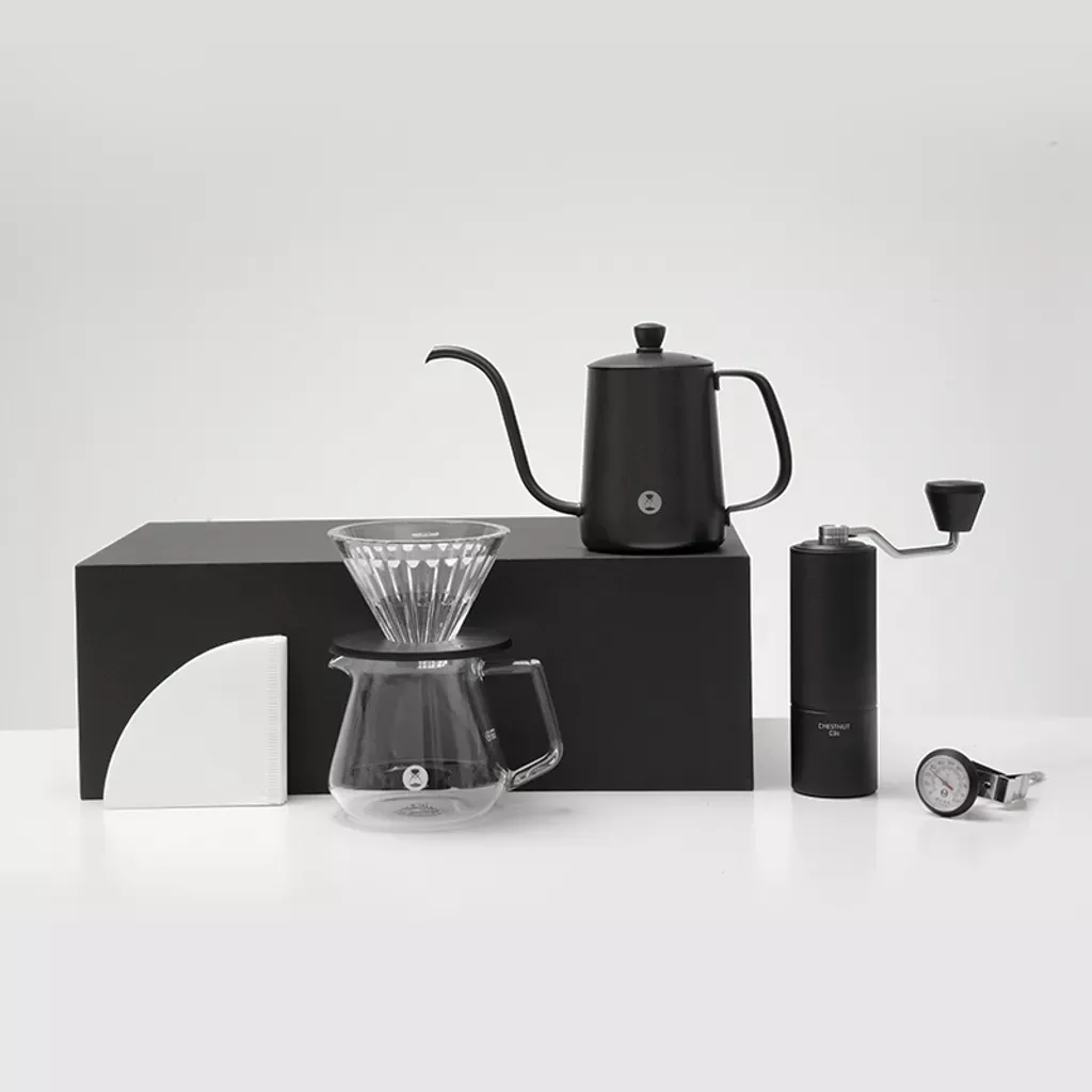 timemore-c3s-pourover-set-gift-box-black-v60-kit TIMEMORE C3s Pourover Set Gift Box Black (v60 kit)