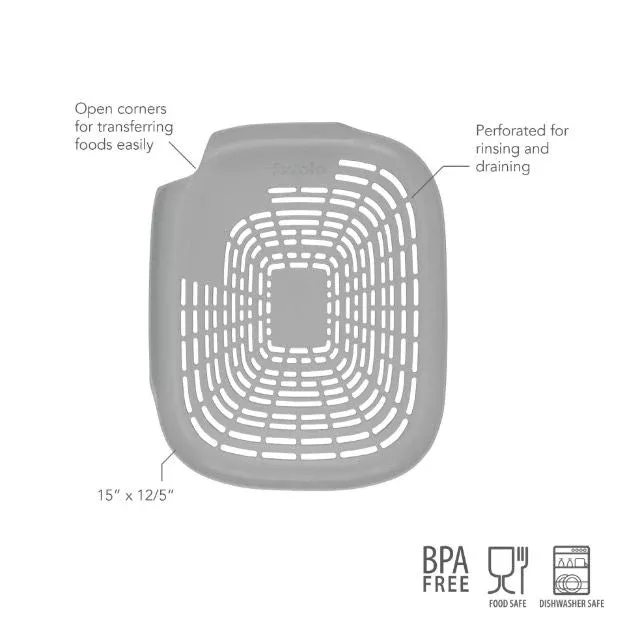 tovolo-prep-n-rinse-flat-colander-oyster-gray Tovolo Prep N’ Rinse Flat Colander: Oyster Gray
