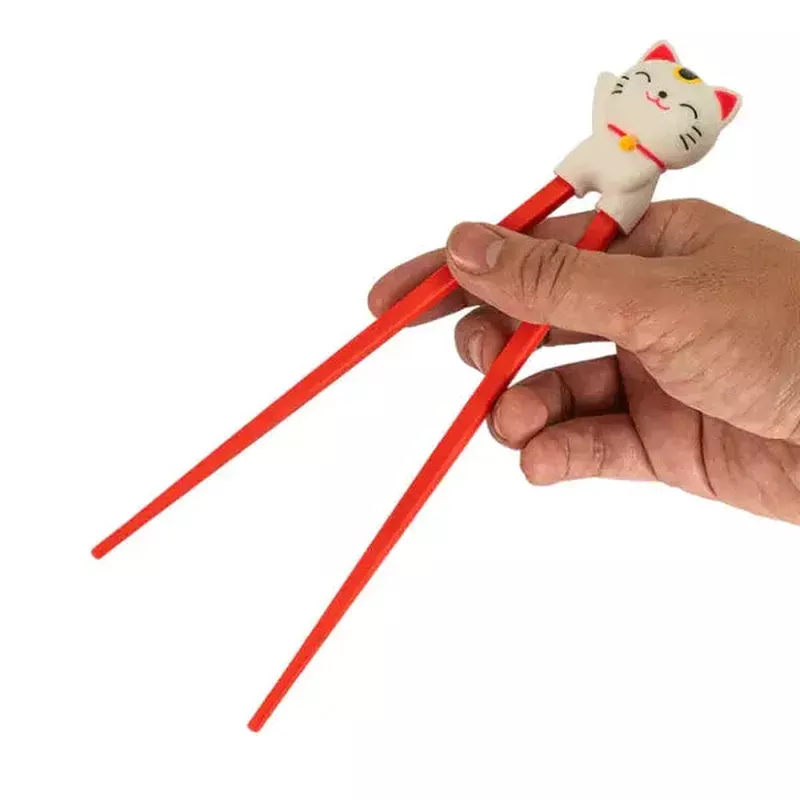 Training Chopsticks: White Lucky Cat