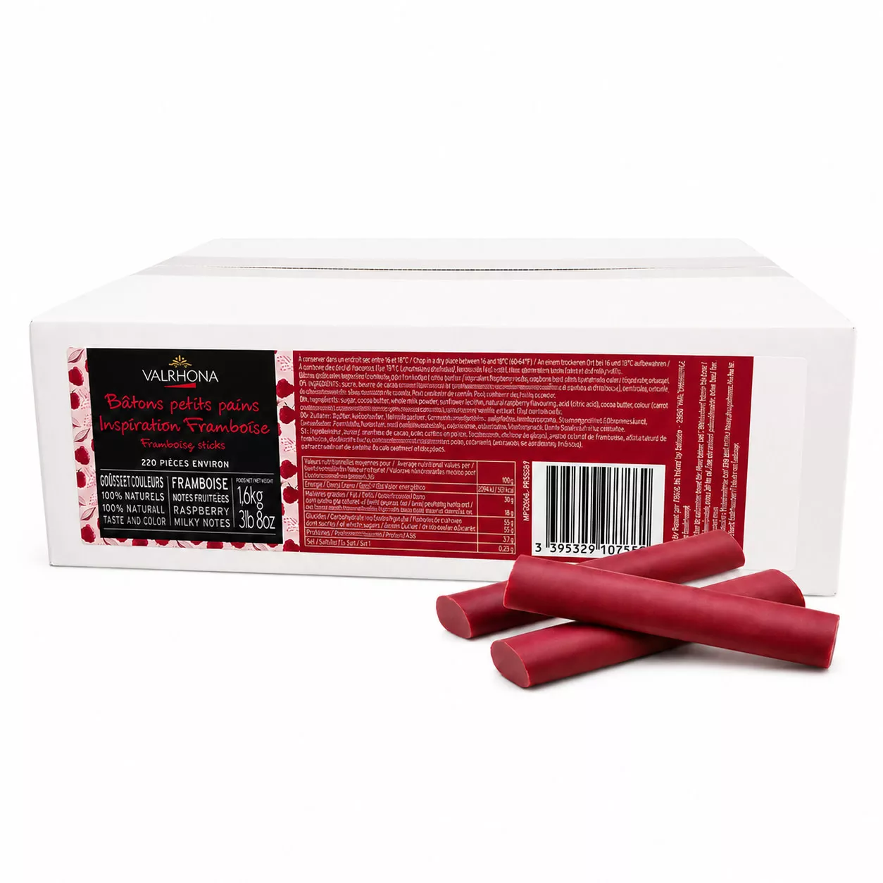 Valrhona - Raspberry Inspiration Chocolate Batons (220 ct)