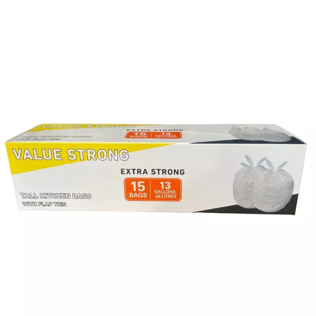 Value Strong - 13 Gallon Trash Bags - Case of 12