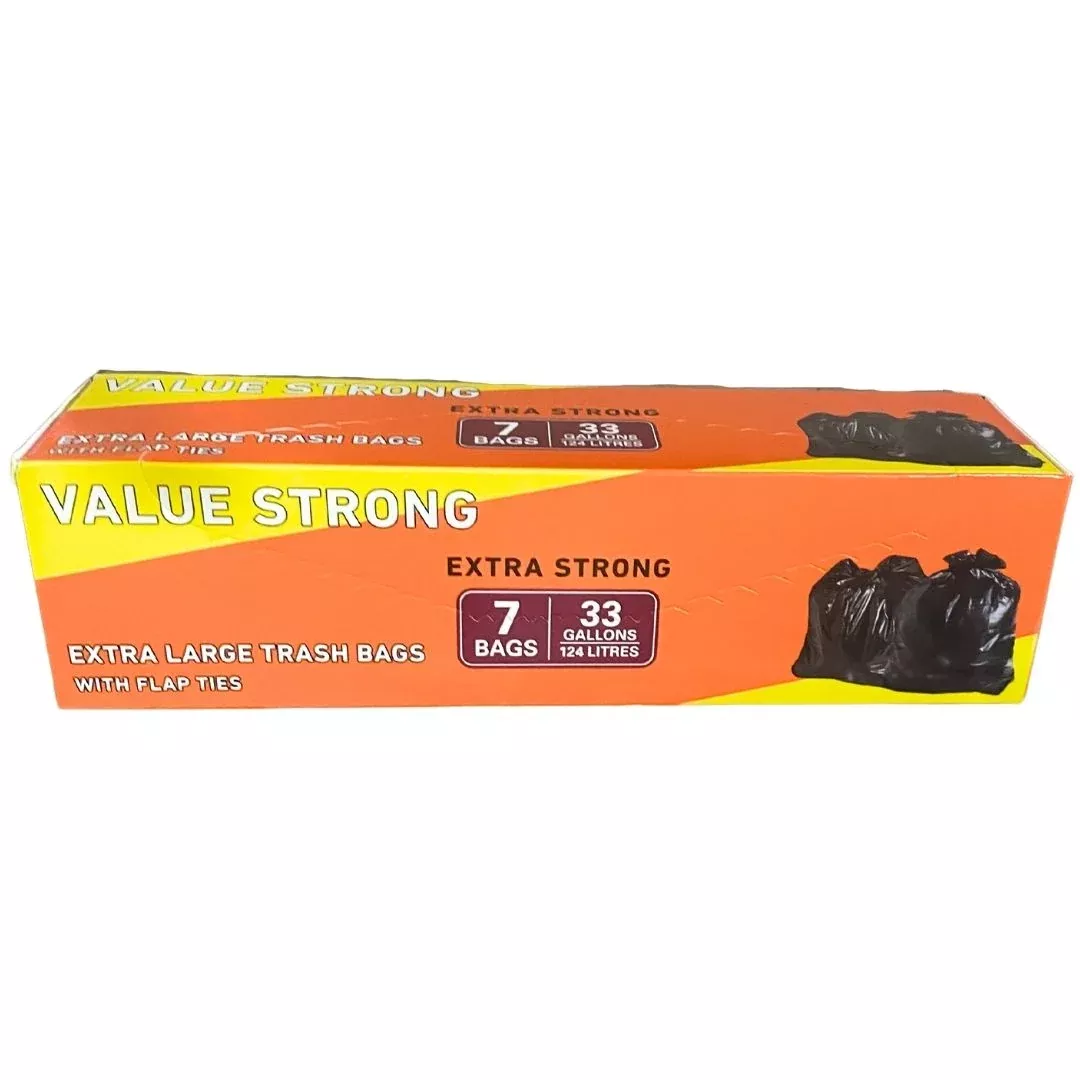 Value Strong - 33 Gallon Extra Large Trash Bags - Case of 12