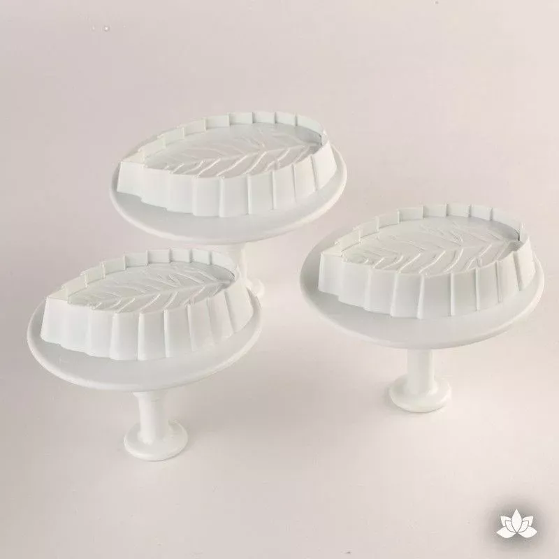 Veined Rose Leaf Plunger Cutters - Set of 3
