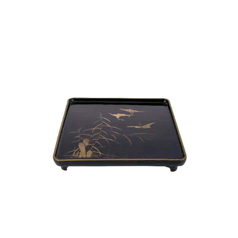 vintage-japanese-lacquerware-footed-plate Vintage Japanese Lacquerware Footed Plate