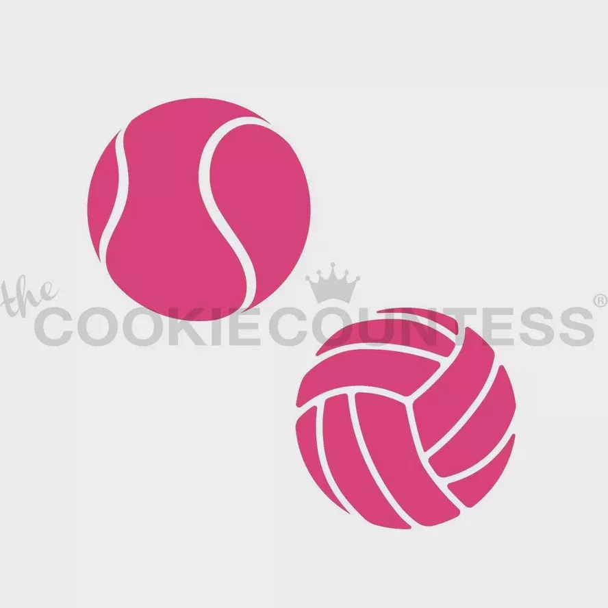 volleyball-tennis-stencil Volleyball and Tennis Stencil