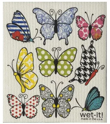 Wet It! Lively Butterflies Cloth