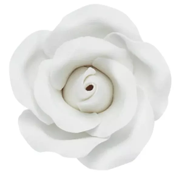white-gumpaste-rose-with-wire White Gumpaste Rose with Wire