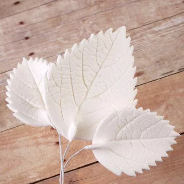 White Hydrangea Leaves (wired)