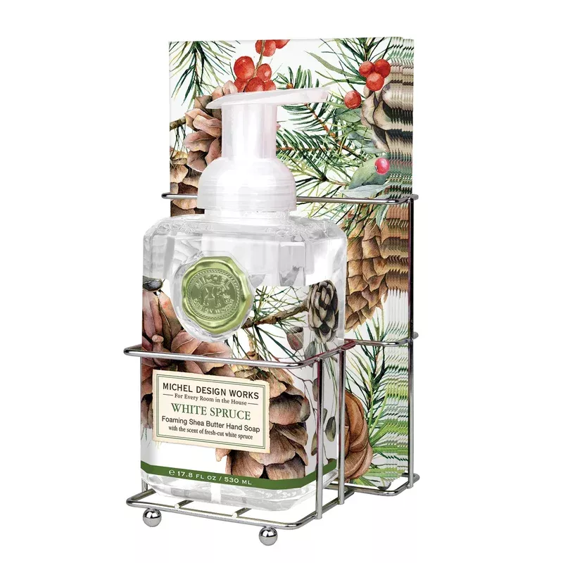 WHITE SPRUCE FOAMING SOAP & NAPKIN SET