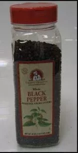 Whole Black Pepper 18oz.