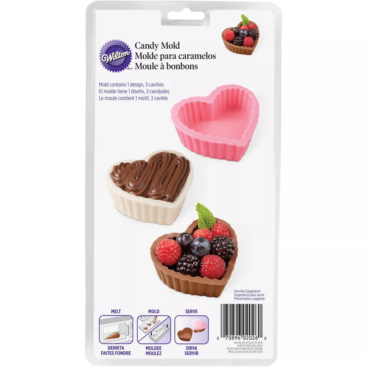 wilton-3-cavity-dessert-shell-candy-mold-heart Wilton 3-Cavity Dessert Shell Candy Mold, Heart
