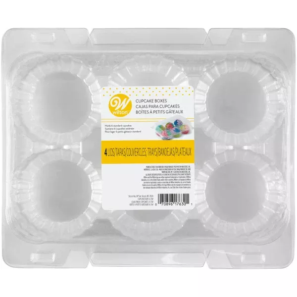wilton-6-cavity-clear-disposable-cupcake-boxes-4-count Wilton 6-Cavity Clear Disposable Cupcake Boxes, 4-Count