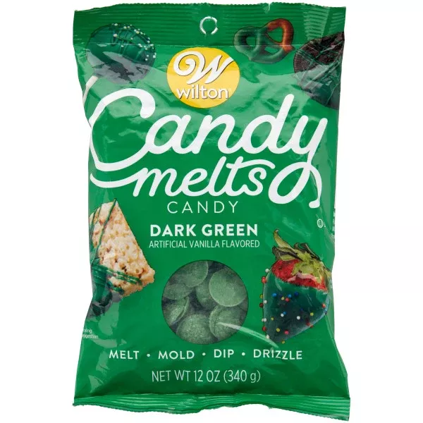 wilton-candy-melts-dark-green-candy-12-oz Wilton Candy Melts Dark Green Candy, 12 oz.