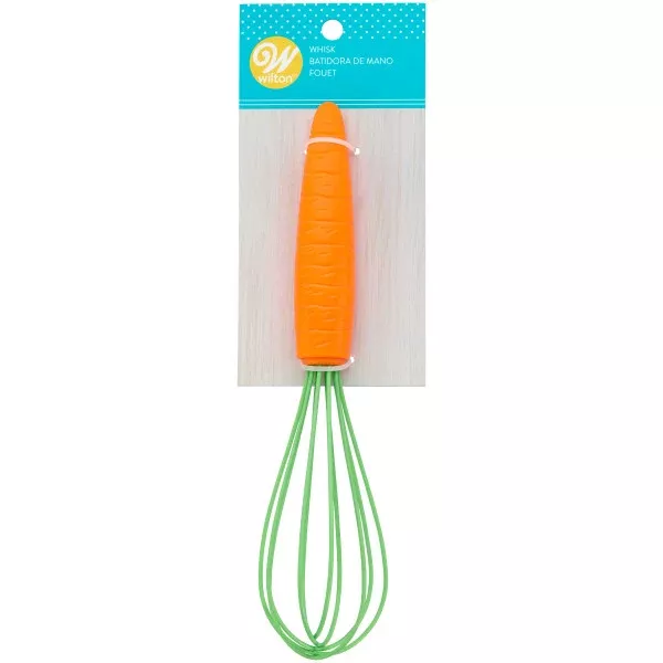 Wilton Carrot-Shaped Easter Metal Whisk with Plastic Handle