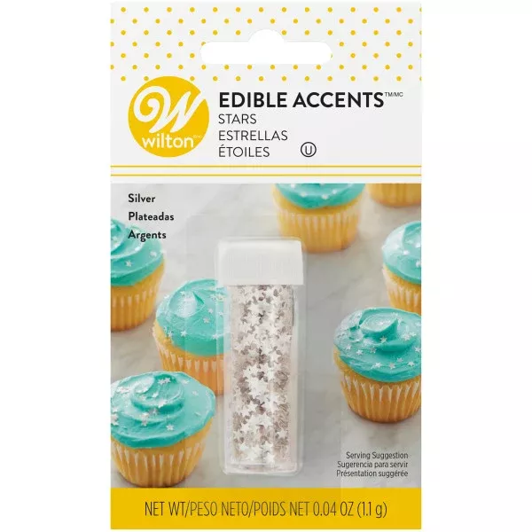 wilton-edible-glitter-silver-stars-0-4-oz Wilton Edible Glitter Silver Stars,0.4 oz.