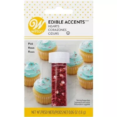 Wilton Edible Pink Heart Accents