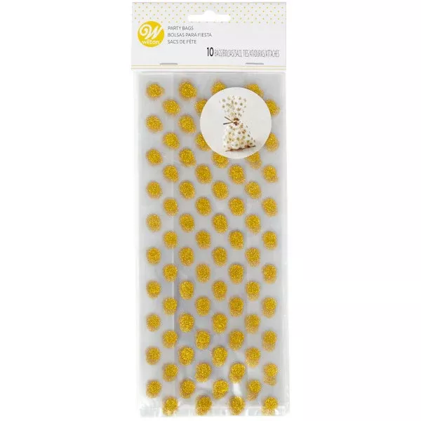 wilton-gold-dots-clear-party-bags-10-count Wilton Gold Dots Clear Party Bags, 10-Count