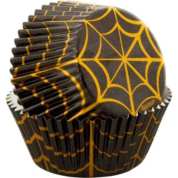 wilton-gold-foil-spider-web-standard-halloween-cupcake-liners-24-count Wilton Gold Foil Spider Web Standard Halloween Cupcake Liners, 24-Count